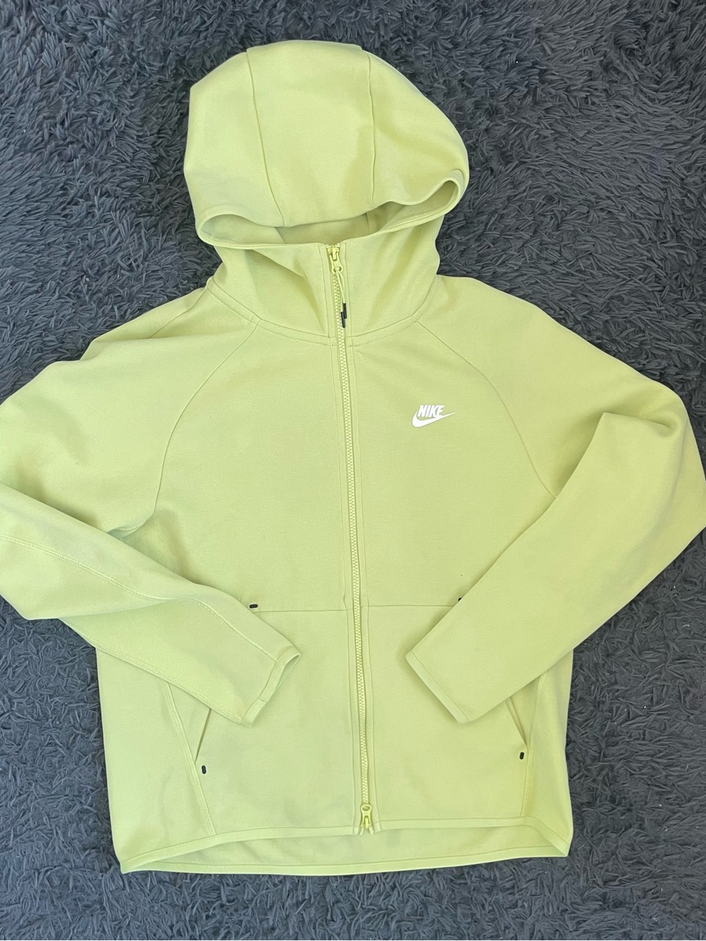Men Size Medium New Nike Tech Fleece Hoodie Limelight Green Full Zip Sweatshirt